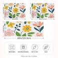 thumbnail image 2 of Yayeee Pillowcase Queen Size Set of 2 Satin Wrinkle Resistant Pillow Case, Retro Yellow Floral, 2 of 7