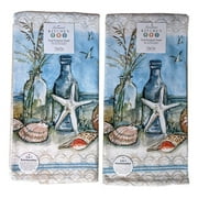 Set of 2 COASTAL SANCTUARY Still Life Terry Kitchen Towels by Kay Dee Designs