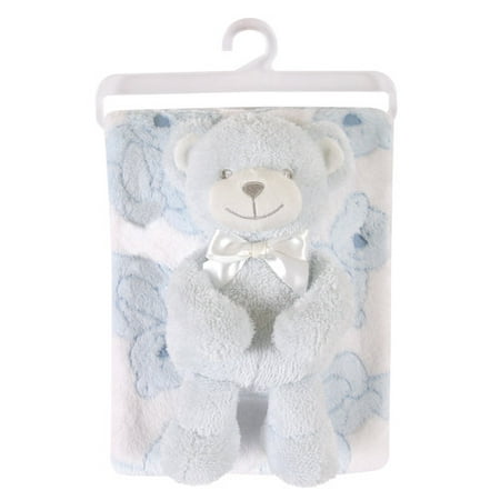 Stephan Baby Fleece Blanket and Bear Plush Toy Set