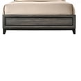 thumbnail image 2 of Transitional Style Wooden Queen Size Bed with Brick Elements Panel Headboard, Gray, 2 of 3