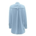 thumbnail image 5 of XIAONU Women Smooth Utility Blouse Roll Tab Sleeve Button Down Top Versatile Casual Office Wear Shirt, 5 of 5