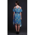 thumbnail image 5 of Bimba Bird Print Cold Shoulder Women Swing Tunic Flutter Sleeve Midi Dress-Small, 5 of 6