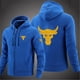 thumbnail image 5 of 2024 Spring Autumn Men's Dwayne Johnson Brahma Bull Tattoo Logo Printed Classic Zipper Solid Color Sports Casual Loose Hoodies, 5 of 5