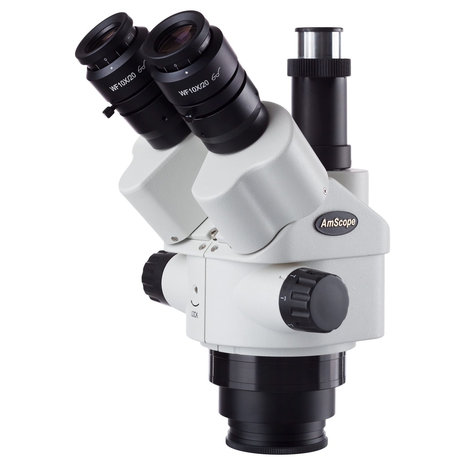 AmScope 7X45X SimulFocal Trinocular Zoom Stereo Microscope Head New