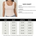 thumbnail image 4 of Womens Tank Tops Square Neck Fitted Sleeveless T-Shirts Ribbed Basic Top Cream L, 4 of 7
