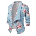 thumbnail image 4 of Doublju Women's Ruched 3/4 Sleeve Open Front Blazer Jacket with Plus Size, 4 of 4