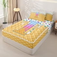 thumbnail image 2 of Catabedysis Colorful Sprinkles Alphabet I Zipper Full Size Comforter Sets with Fitted Sheet and 2 Pillowcases For Boys,Ice Cream Print Zipper Bedding Set,Colorful Stars Reversible,4-Piece, 2 of 7
