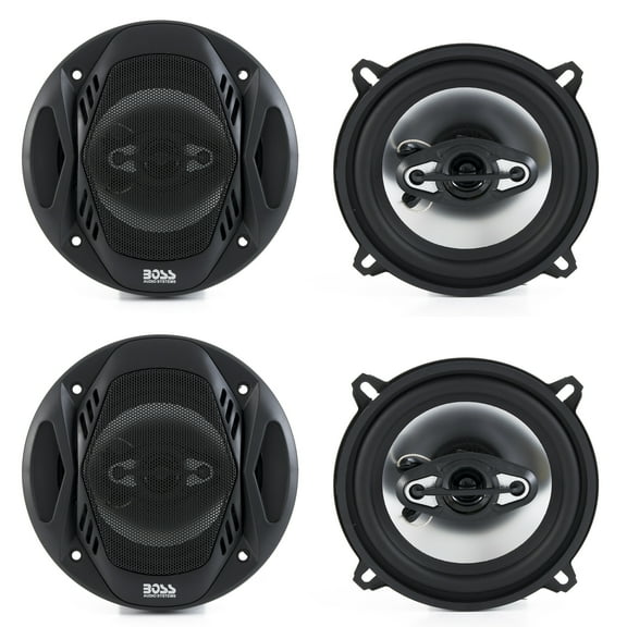 BOSS NX524 5.25" 600W 4-Way Car Audio Coaxial Speakers Stereo Black 4 Ohm