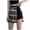 A-Black167, variant on XIAOCHA Plaid Pleated Belted Skirt for women Edgy Preppy School Casual Versatile Mini Skirt