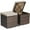 Beige+Brown, variant on Costway 2PC Patio Rattan Ottoman Seat Side Table Storage Box Footrest Off White