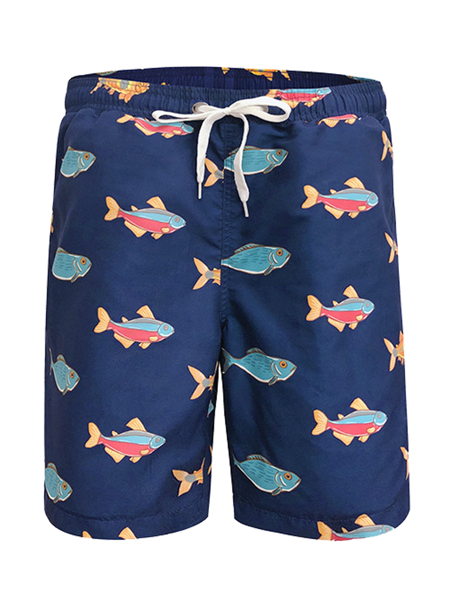 One Nice Mens 3D Swim Trunks Quick Dry Summer Underwear Surf Beach Shorts Elastic Waist with Pocket Drawstring 