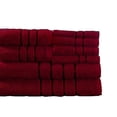thumbnail image 2 of Lavish Home 67-0013-BU 12 x 11.75 in. 100 Percent Cotton Plush Bath Towel Set, Burgundy - 8 Piece, 2 of 2