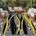 thumbnail image 2 of Yellow Black Stripes Outdoor Rug for Patio/Deck/Porch, Non-Slip Large Area Rug 4 x 6 Ft, Modern Grey Ombre Abstract Striped Indoor Outdoor Rugs Washable Area Rugs, Camping Rug Carpet Runner, 2 of 8