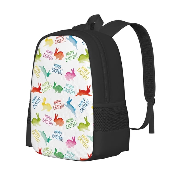 Balery Happy Easter Rabbit Mochila para hombre y mujer - Tela Oxford 600D resistente - Gran capacidad, resistente al agua, ideal para la escuela, viajes y senderismo