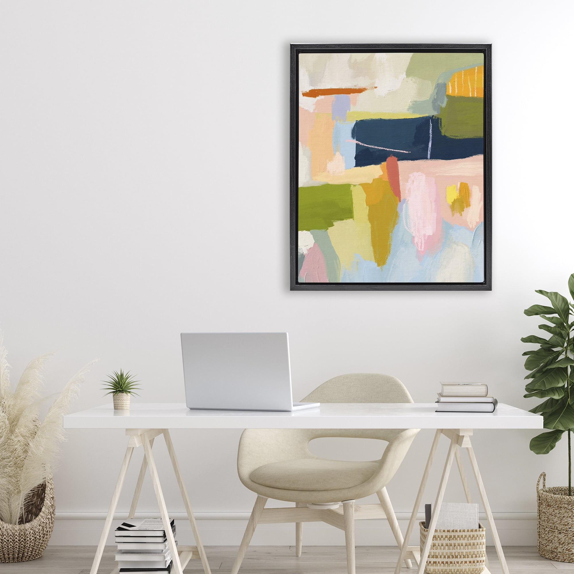 Stupell Industries Pastel Wonder Smattering Black Framed Floater Canvas Wall Art, design by Lisa Nohren