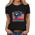 thumbnail image 4 of Vetsdori Women's American Flag T Shirts Short Sleeve July 4th Pullover Red White and Blue USA Years Anniversary,Graphic Independence Day Casual Summer Tops for Women Fashion, 4 of 5