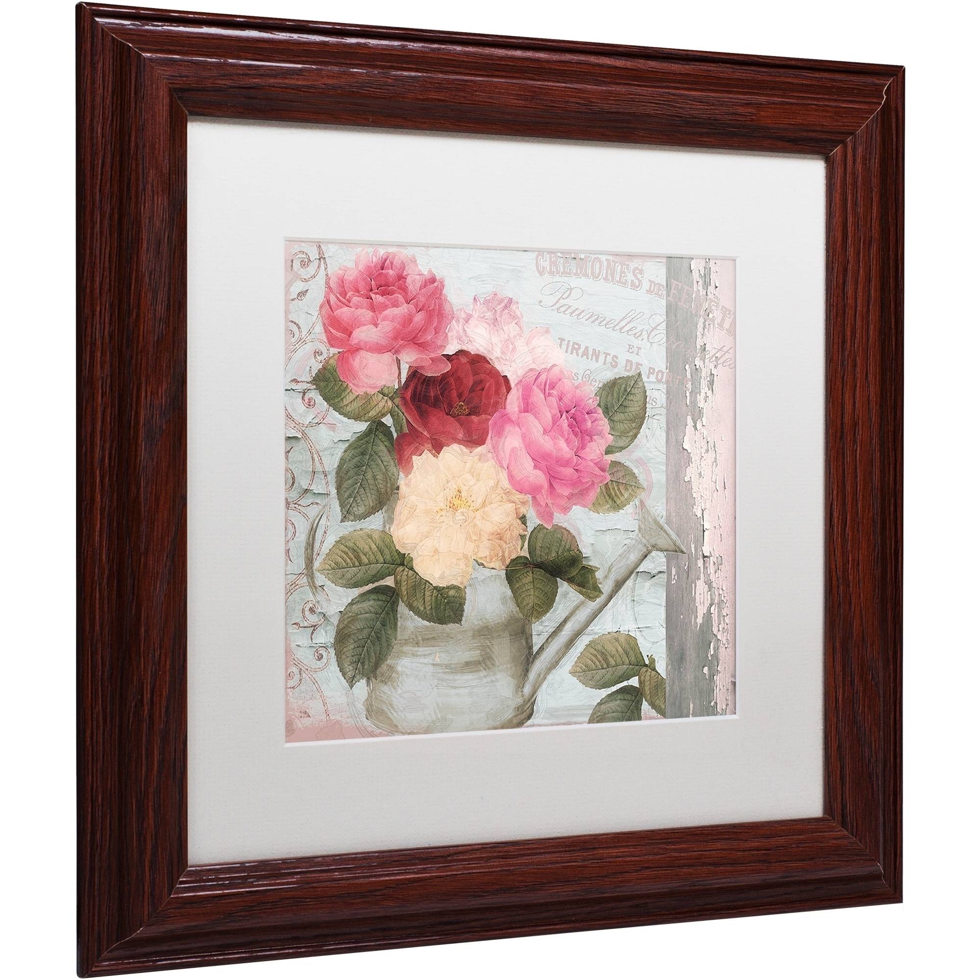 Trademark Fine Art "Chalet d'Ete Roses" Canvas Art by Color Bakery White Matte, Wood Frame