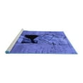 thumbnail image 2 of Ahgly Company Machine Washable Indoor Square Abstract Blue Modern Area Rugs, 8' Square, 2 of 4