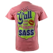 Yall Can Kiss My Southern Sass Southern Charm Collection on a Coral Shirt