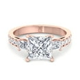 thumbnail image 2 of Meilani - Moissanite Princess Cut Lab Diamond Engagement Ring with Sidestones, 2 of 4