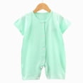 thumbnail image 2 of KPOPLK Infant Baby Boys Summer Wallfe Romper Striped Jumpsuit Toddler Newborn Boy Bodysuit Playsuit 3 6 12 18 24 Months(0-6 Months,Green), 2 of 4