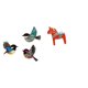 thumbnail image 1 of Pájaro para colgar en la pared,Arte de pared de pájaros de madera Decoración de pared de pájaros voladores de madera,Figura de escritorio,Estatua tradicional sueca del caballo de, 1 of 8