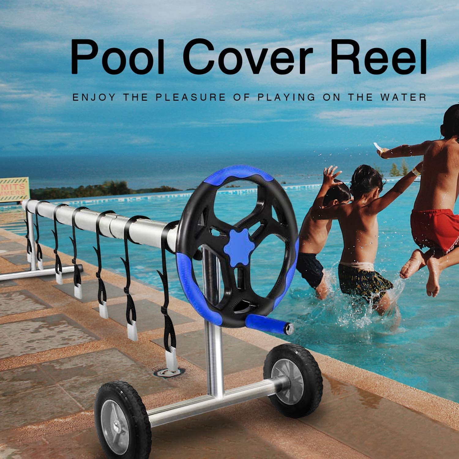 Elecwish 20 Feet Pool Solar Cover Reel Set For Inground Swimming Pool Aluminum Solar Cover Blanket Reel Roller Blue Walmart Com Walmart Com