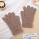 thumbnail image 1 of Guantes de felpa con pantalla táctil, guantes de punto con forro polar cálido para invierno, guantes de cinco dedos de terciopelo de visón para ciclismo al aire libre, 1 of 6