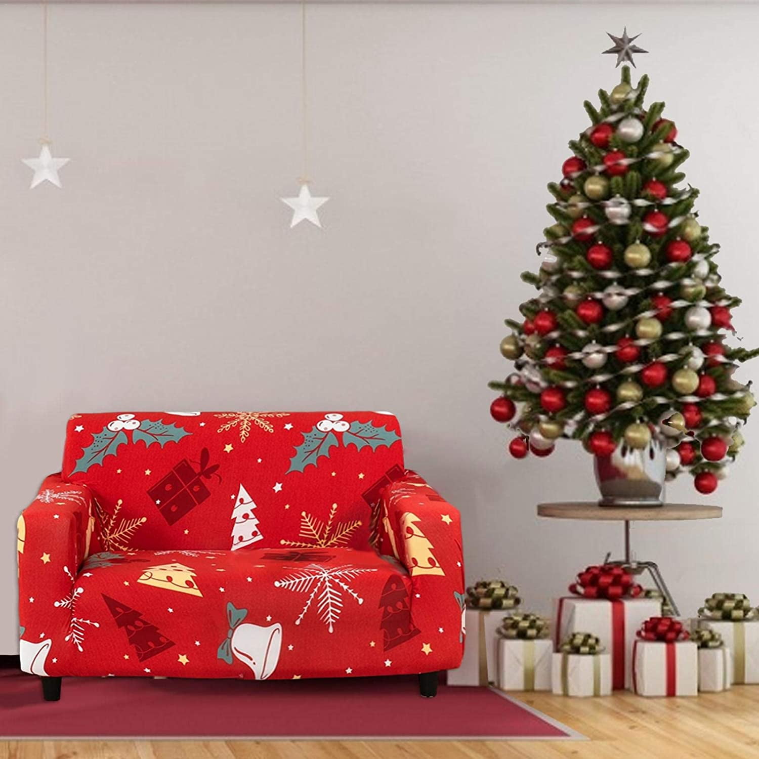 Christmas Sofa Cover 1 2 3 Stretch Fabric Sofa Covers With Cushion