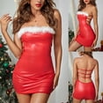 thumbnail image 6 of Tnhcen Women Christmas Solid Underwear Bra Underwear Dress Nightdress for Nightgowns Nightwear Plus Size Sleepwear for Women Cute Underwear Red, 6 of 8