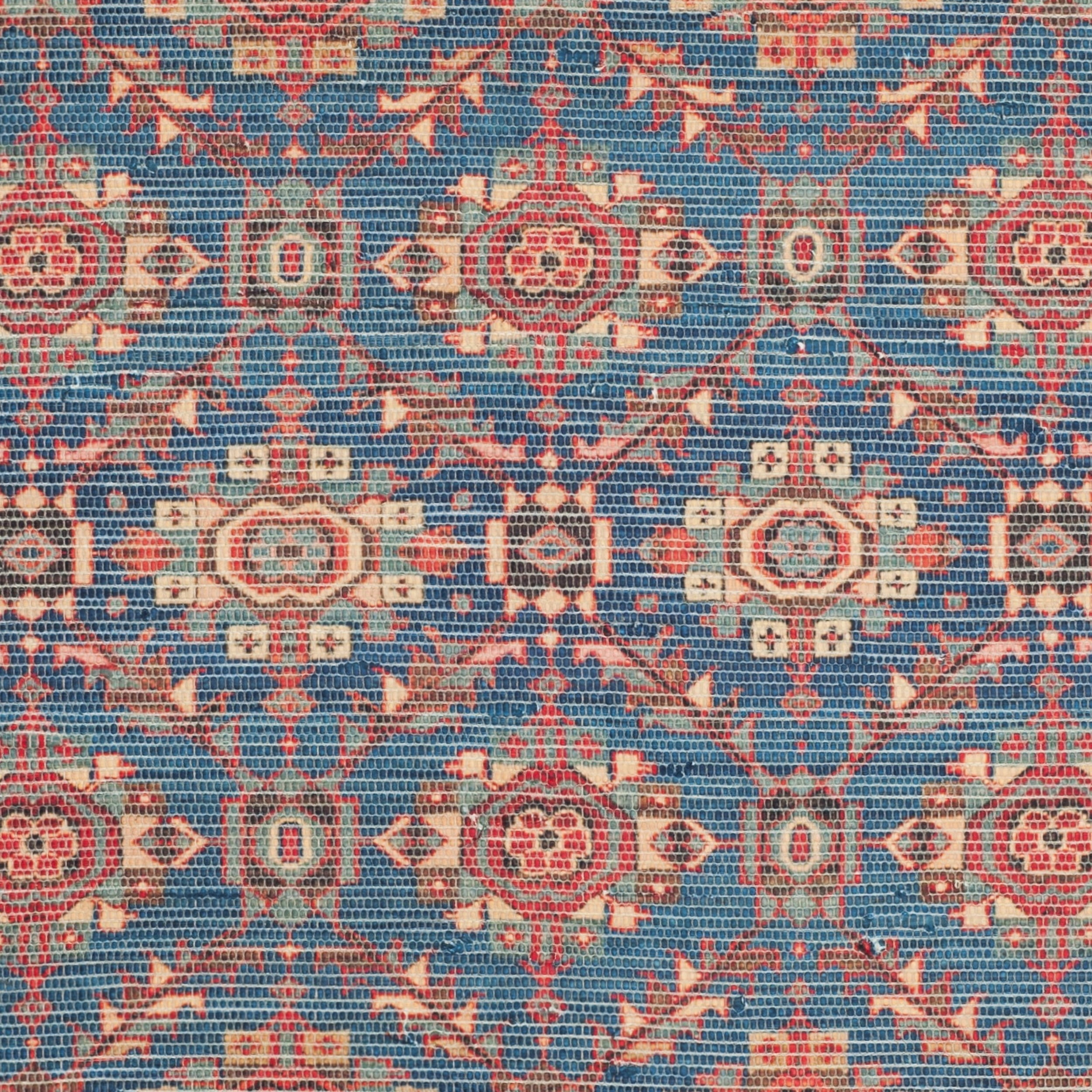 SAFAVIEH Saffron Jimney Geometric Cotton Area Rug, Navy/Beige, 4' x 6'
