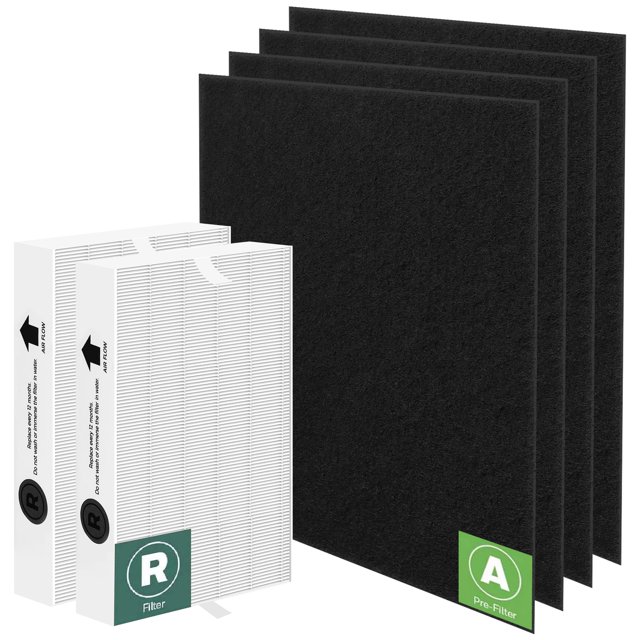 Filtros de repuesto HPA200 para purificadores de aire Honeywell HPA200 serie HRF-ARVP200 HPA200 HPA201 HA202 HPA204 HPA250 2 filtros de repuesto HEPA R y prefiltros precortados de carbono 4 A