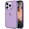thumbnail image 1 of Jiahe Cover For iPhone 14 Pro 6.1 inch,Slim Shockproof Bling Glitter Soft TPU Transparent Cover,Support Wireless Charging,Purple, 1 of 6
