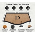 thumbnail image 3 of A1HC Natural Rubber & Coir 24"x38" Monogrammed Front Door Doormat, Stripe Black Border, Heavy-Duty, Low Profile, Anti-Shed, Easy Clean, 3 of 6