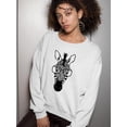thumbnail image 2 of Zebra With Glasses Sweatshirt Women -SPIdeals Designs, Female Medium, 2 of 4