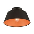 thumbnail image 2 of 51357-04 Livex Lighting Palma - 1 Light Semi-Flush Mount In Transitional Style-7.5 Inches Tall and 13 Inches Wide-Black Finish, 2 of 8