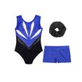 thumbnail image 5 of Haitryli Gymnastics Leotard for Girls Shiny Rhinestones Ballet Dance Unitard with Shorts Hair Band Set Blue 6, 5 of 7