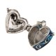 thumbnail image 4 of Collar con colgante de urna de recuerdo con esmalte abierto para cremación y corazón esmaltado. Azul, 4 of 9