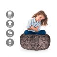 thumbnail image 2 of Damask Storage Toy Bag Chair, Byzantine Pattern with a Modern Design Traditional Tile Flower, Stuffed Animal Organizer Washable Bag, Small Size, Beige and Charcoal Grey, by Ambesonne, 2 of 3