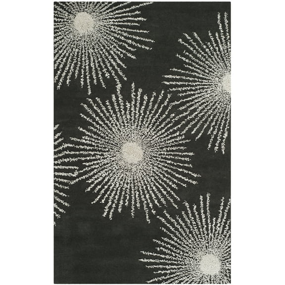 SAFAVIEH Soho Fiesta Geometric Area Rug, Charcoal/Ivory, 5' x 8'