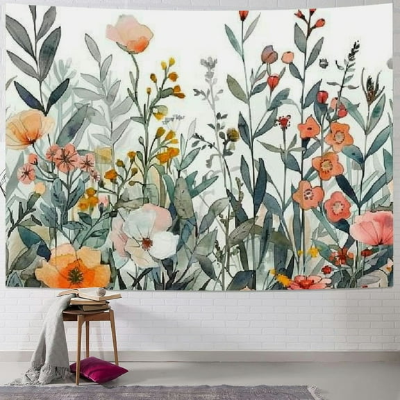 Shiartex Floral Tapestry, Flower Tapestry Wall Hanging Plant Tapestry, Colorful Wildflower Nature Wall Tapestry Botanical Herbs Vintage Tapestry for Bedroom Living Room Dorm 40x30inch