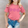 thumbnail image 2 of MEZZALL T-Shirt pour Filles Tout-Petits Imprimé Floral Col Rond Manches Courtes T-Shirt Décontracté Polyvalent, 8-9 Ans, 2 of 5