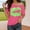 #545-Hot Pink, variant on Women's Asymmetric One-Shoulder Short Sleeve Top, Fashionable with Multi-Color Print for Casual and Party Wear