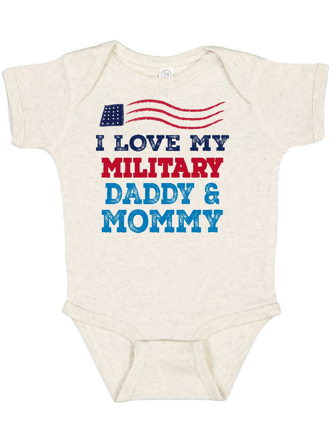 Inktastic I Love My Military Mommy And Daddy Gift Baby Boy Or Baby Girl Bodysuit Walmart Com