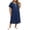 03# Dark Blue, variant on Ihhxva Nightgown for Women Tie Neck Polka Dot Plus Size Sleep Dress Soft Casual Nightwear Relaxing at Home L-4XL