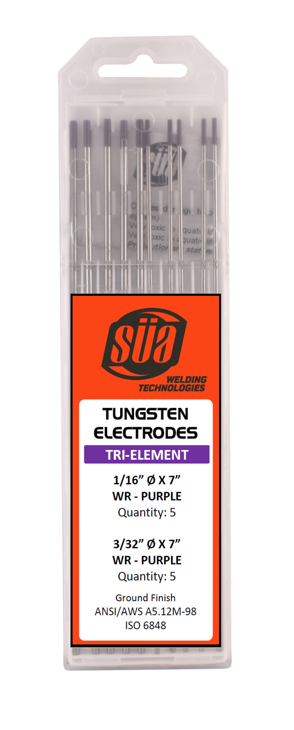 10 Quad Tungsten Tig Weld Electrodes 3/32" x 7" Comparable to E3 Purple 