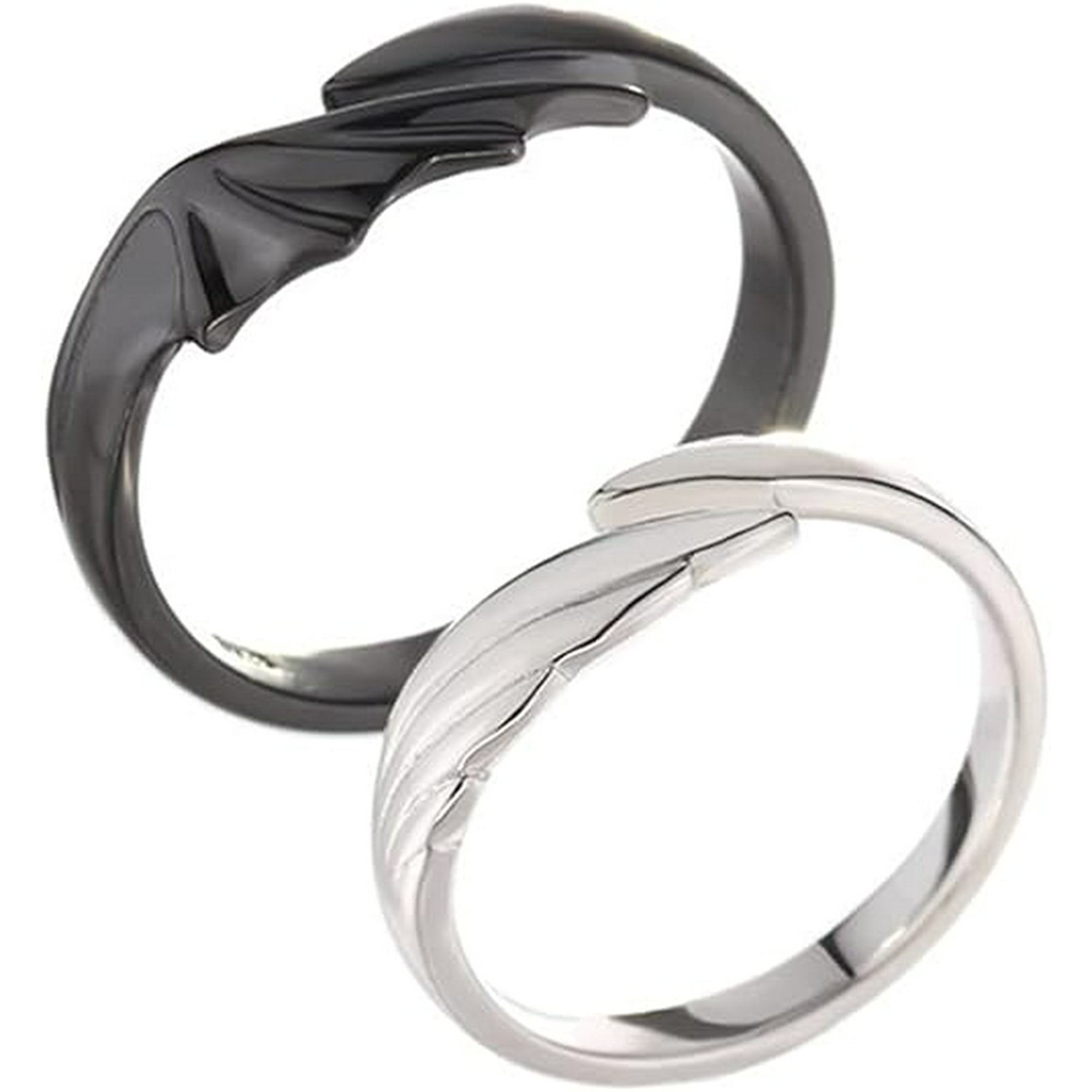 Couple Matching Rings for Man Woman Custom Adjustable Sun Moon Ring Set Angel Devil Wings Dragon Arrow Open Rings Couple Matching Promise Rings for Boyfriend Girlfriend Gifts Walmart