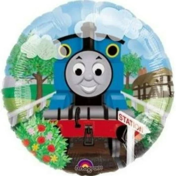 30" See-Thru THOMAS THE TRAIN Balloon  Large Foil Mylar Balloon  Party Supplies Decorations Foil Mylar Balloon