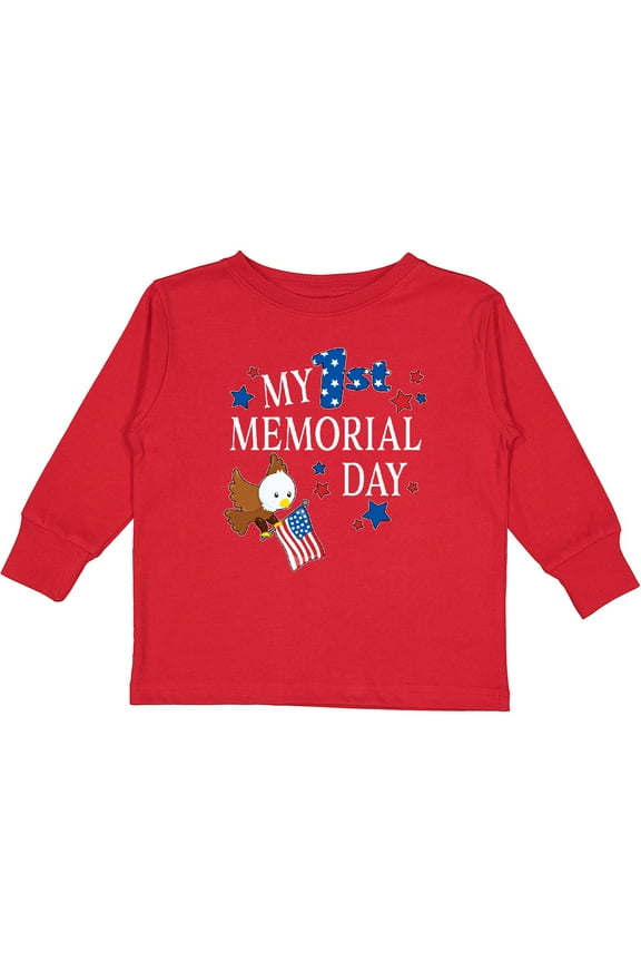 My First Memorial Day- eagle Boys or Girls Long Sleeve Toddler T-Shirt