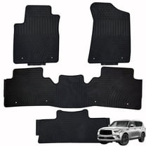 Floor Mats For 2017-2024 Infiniti QX80 Heavy Duty Custom Fit All Weather Floor Liner 3 ROW Full Set Rubber